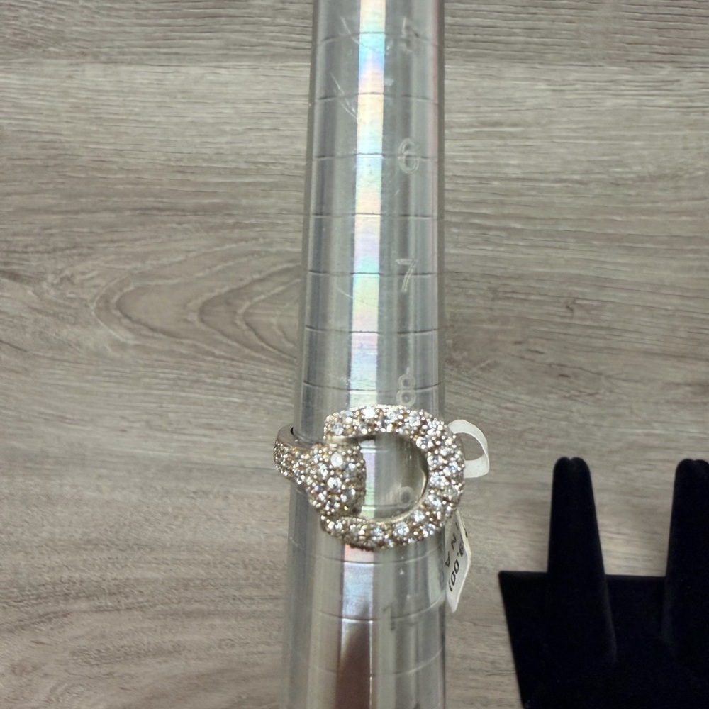 Elegant Sterling‎ Silver Crystal Ring .925